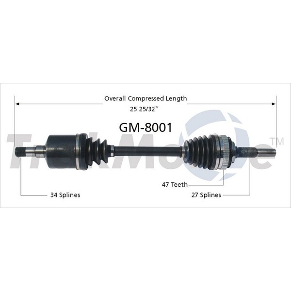 Surtrack Axle Cv Axle Shaft, Gm-8001 GM-8001 - main